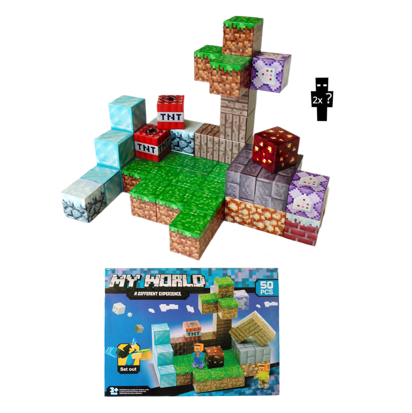 Magnetická stavebnice Minecraft Diamond world 50ks