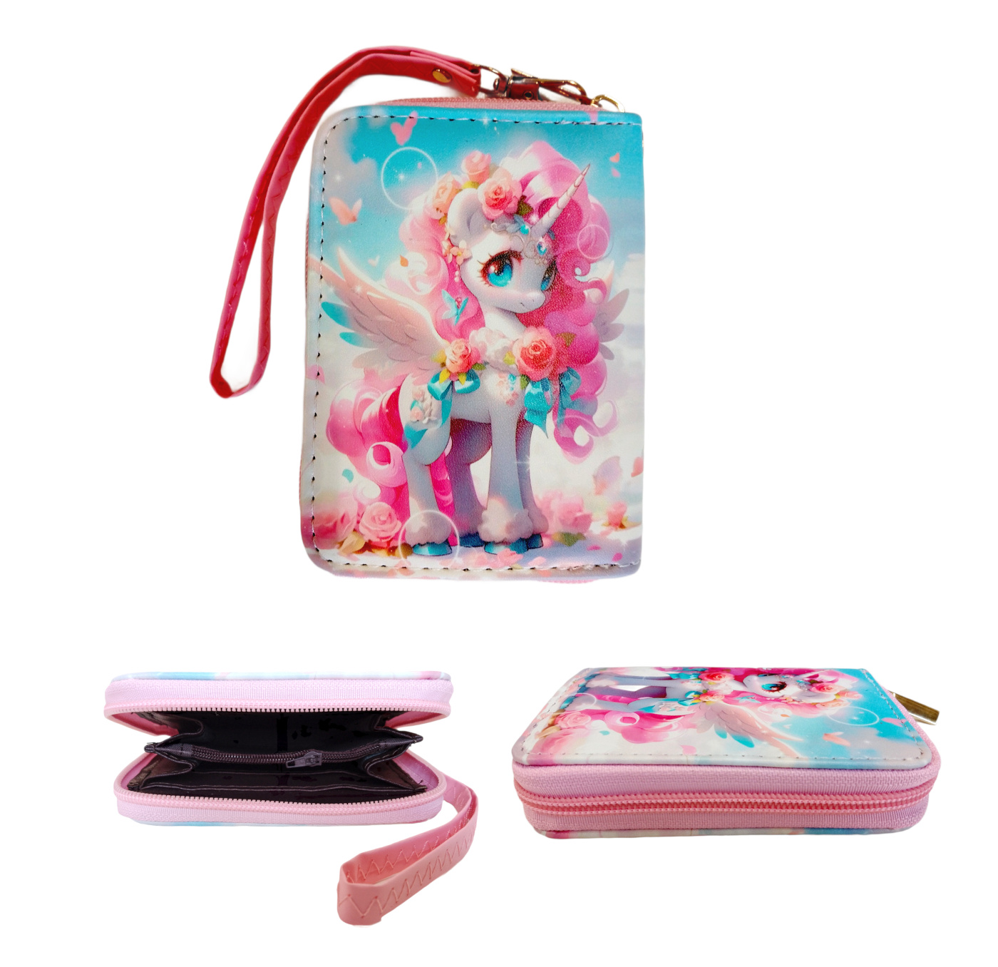 Dětská peněženka Jednorožec s poutkem a karabinou