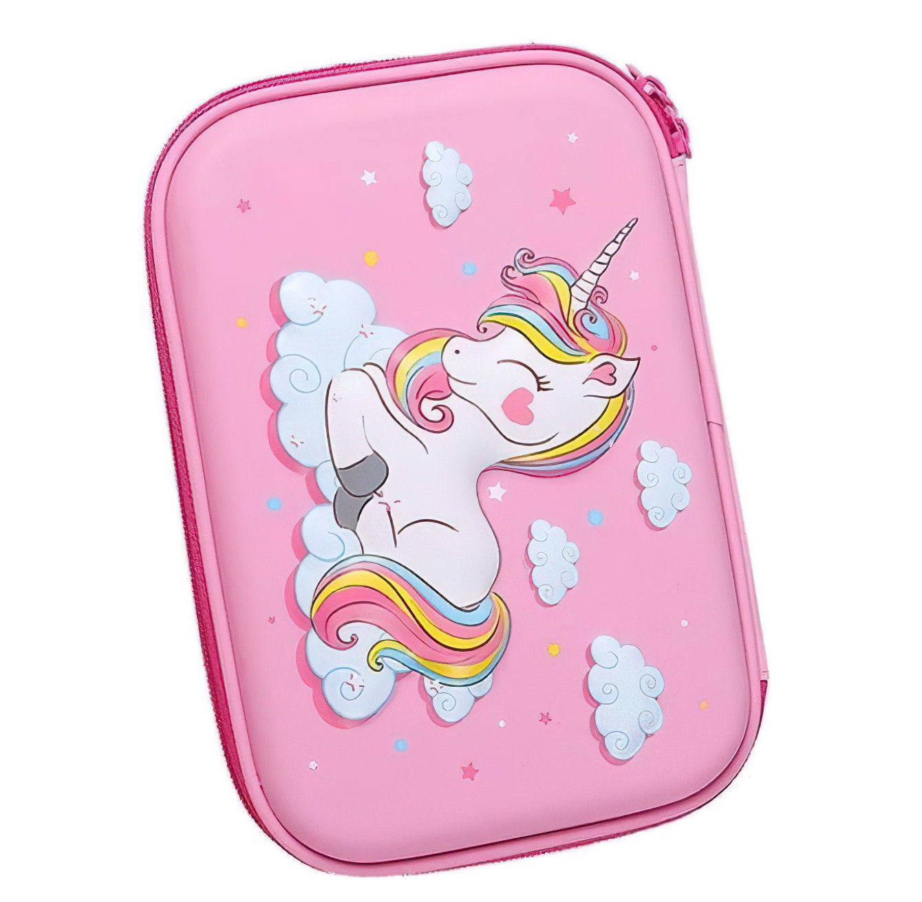 Školní penál Jednorožec 3D růžový