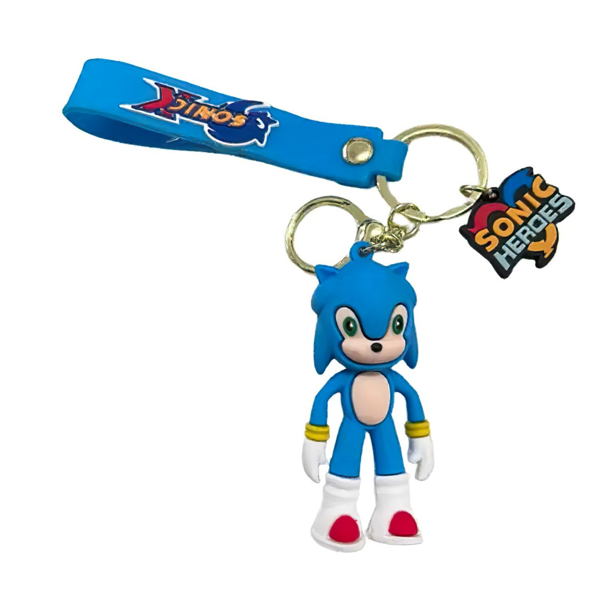 Dětská klíčenka Ježek Sonic modrý s poutkem a karabinou