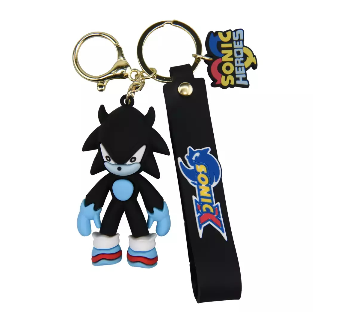 Dětská klíčenka Ježek Sonic Shadow s poutkem a karabinou