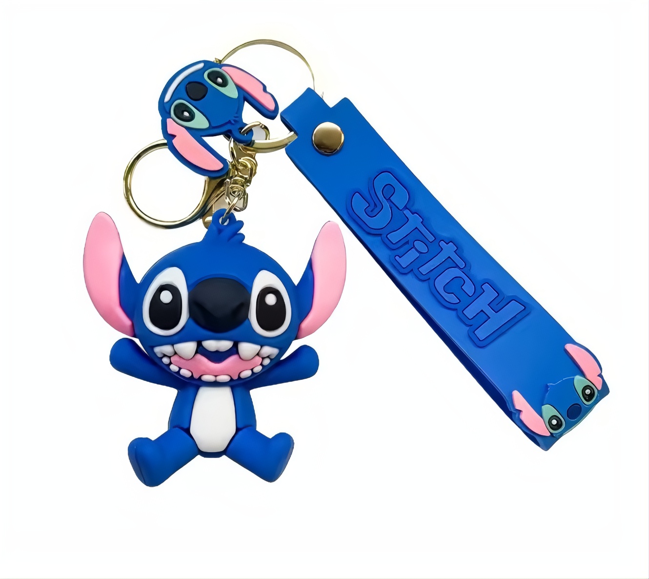 Dětská klíčenka Lilo a Stitch modrý s poutkem a karabinou