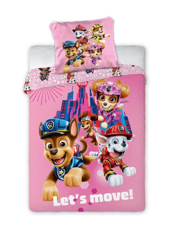 Dětské povlečení Paw Patrol the Movie - růžová 135x100 cm