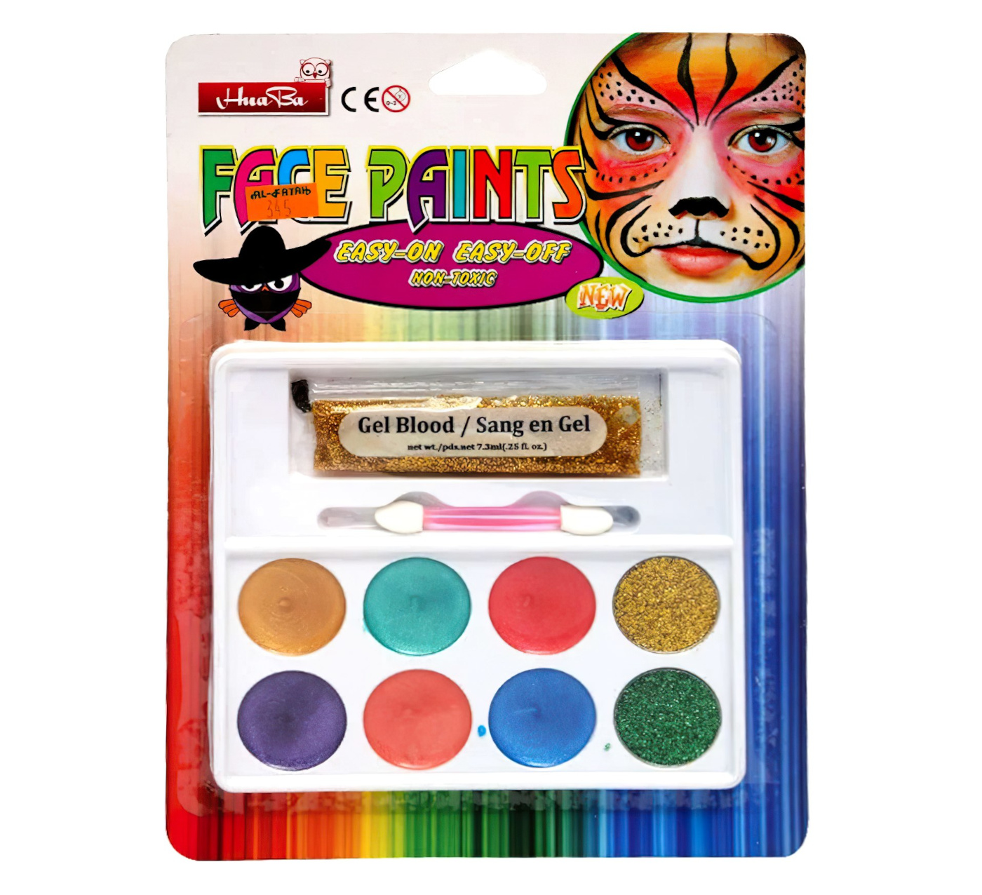 Dětská sada barev na obličej a tělo METALIC 10ks