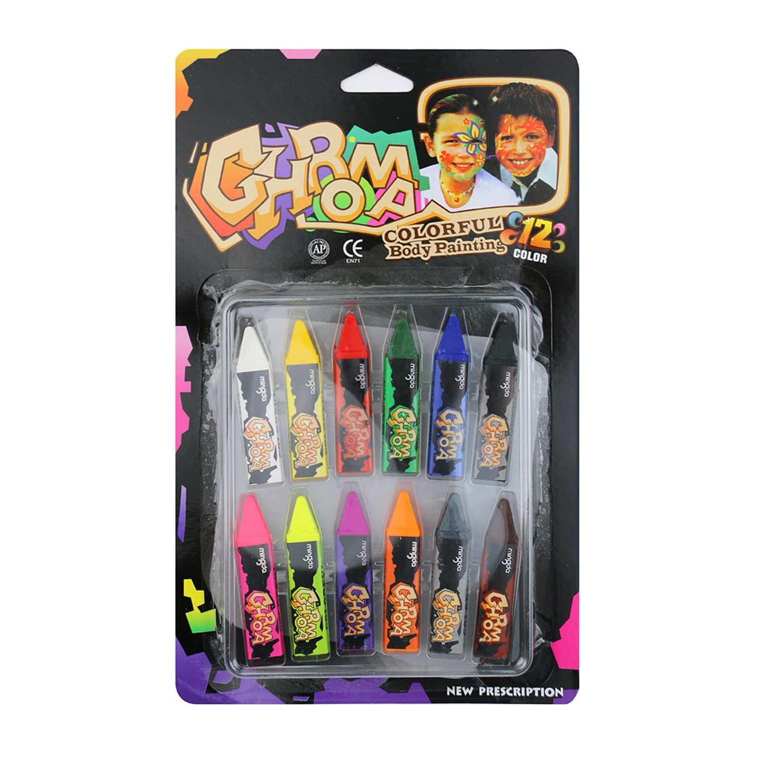 Dětská sada Tyčinky na obličej a tělo 12ks